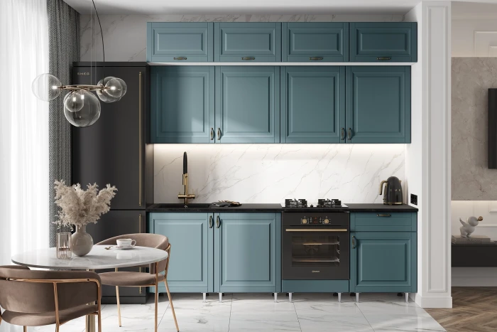 Кухня Престиж 2,4м Браш Блю