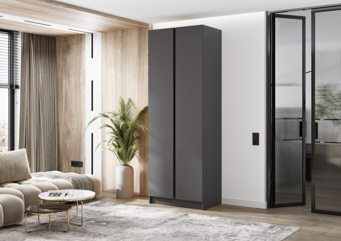 Келвин Шкаф 2-х створчатый (800) (Графит, Графит)