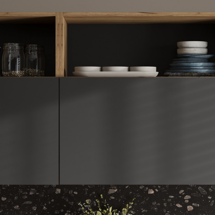 Кухня Хелен 2,0 серый графит/дуб крафт золото