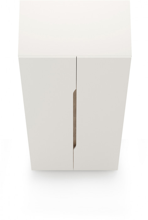 Муссон 13.198 Шкаф двухстворчатый, белый/дуб эндгрейн элегантный