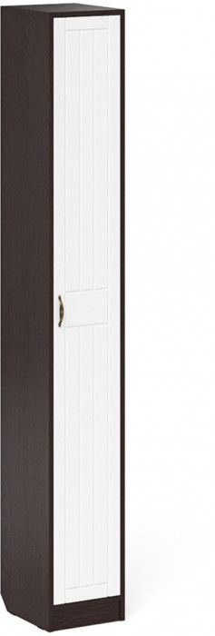 Прихожая П-6 Шкаф + Пенал, цвет венге/фасады МДФ белое дерево фрезеровка прованс, ШхГхВ 90х50х210 см., универсальная сборка
