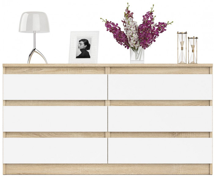 Мори Комод МК1380.6, дуб сонома/белый