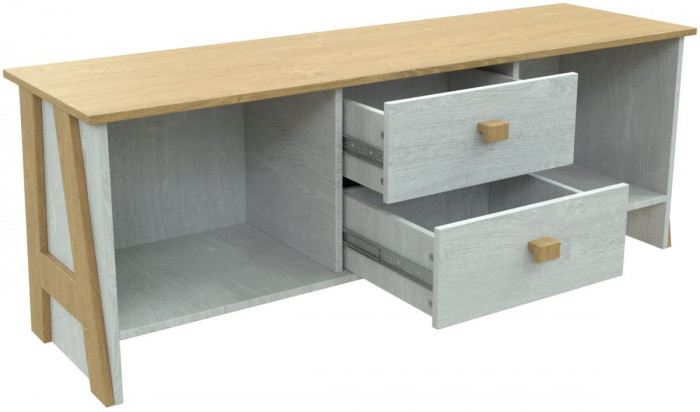 Модульная гостиная "Скандинавия", набор 1 - Бетон пайн светлый/Дуб наварра