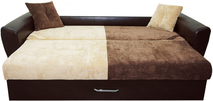 Диван-кровать Амстердам Люкс, 160х195, еврокнижка, пружинный блок, велюр/экокожа, комби