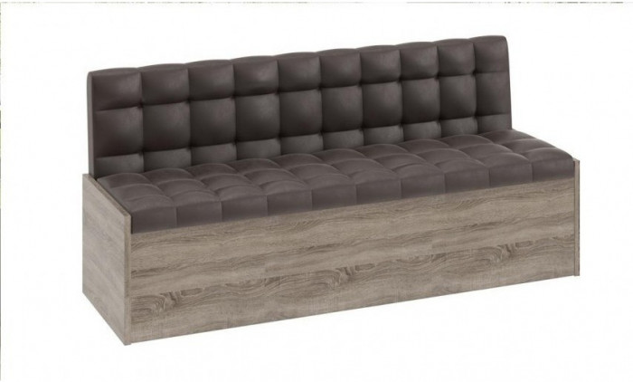 Форест Скамья прямая (Дуб Сонома трюфель/Кожзам коричневый)