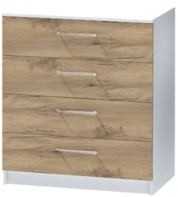 Комод №1 "Иннэс-7", Белый/Крафт золотой