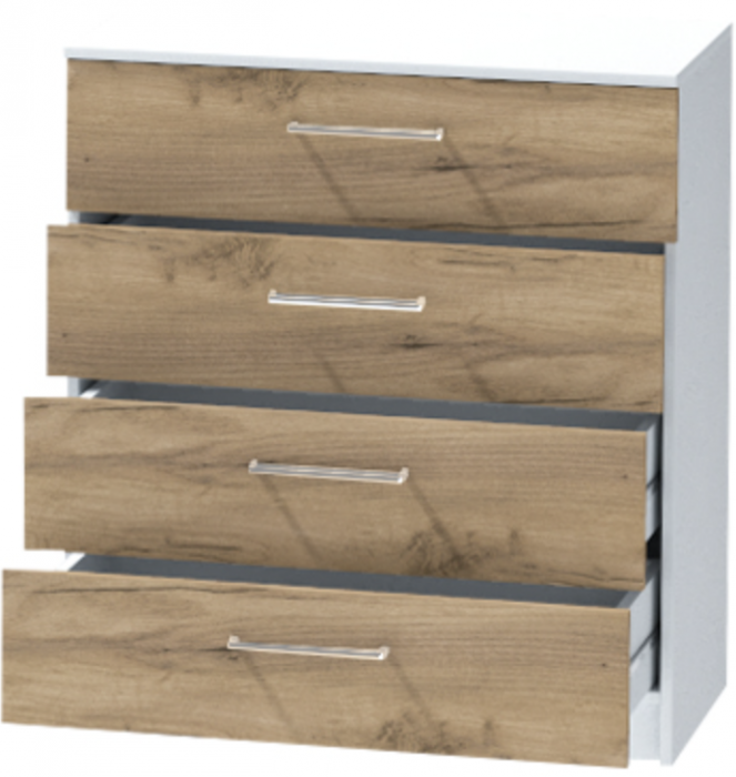 Комод №1 "Иннэс-7", Белый/Крафт золотой