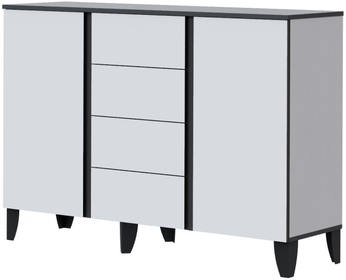 Модульная Гостиная Амара, композиция 1, Белый/Графит серый