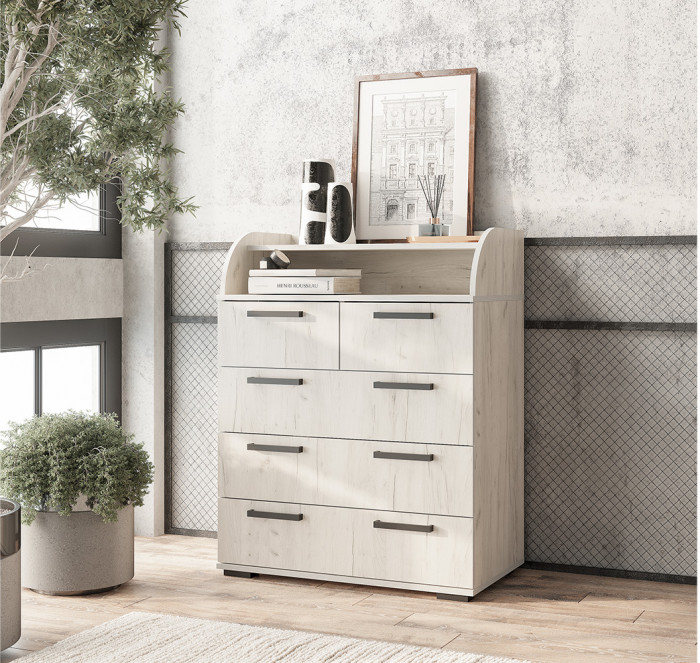 Комод Стандарт №1, Дуб крафт белый