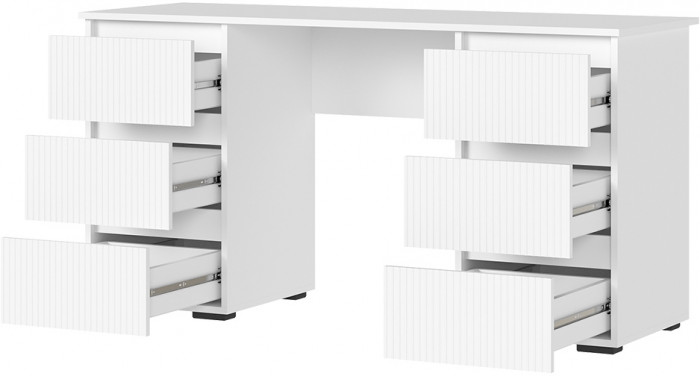 Хелен ПС 02 Письменный стол (1,420х0,730х0,500) МДФ белый супермат/белый