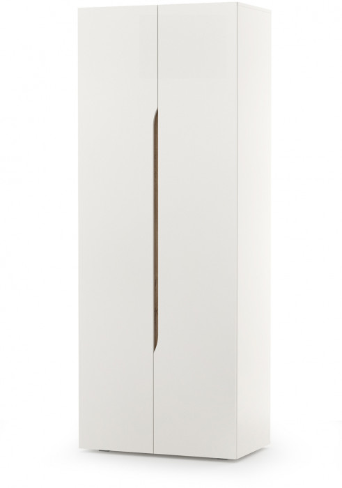 Муссон 13.198 Шкаф двухстворчатый + 13.349 Стеллаж, цвет белый/дуб эндгрейн элегантный, ШхГхВ 127,6х52,3х229,8 см., НЕ универсальная сборка