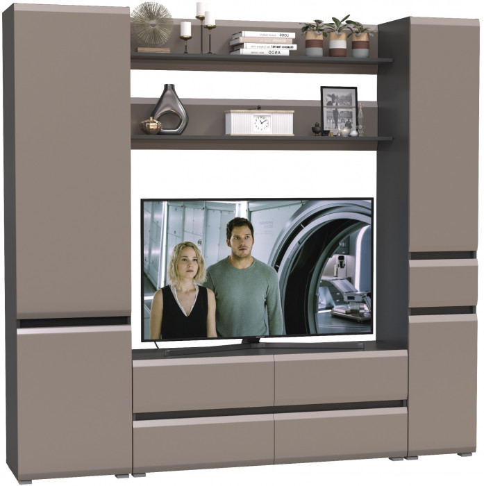 Сидней Комплектация № 071, корпус: антрацит/фасады: МДФ веллюто капучино