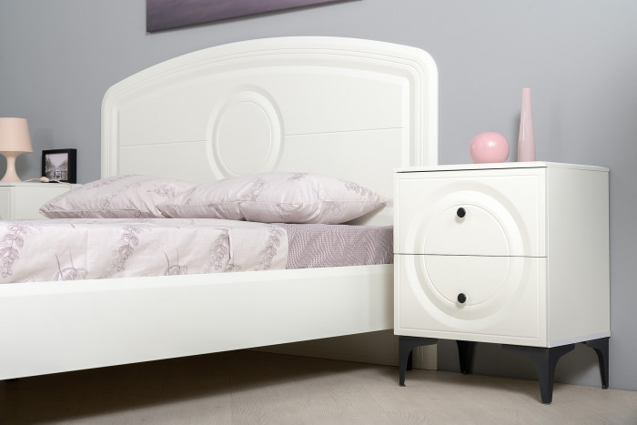 Валенсия Спальня № 43, ЛДСП белый шагрень/МДФ белый шагрень