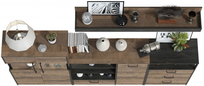 Трувор Гостиная 010, дуб гранж песочный/интра