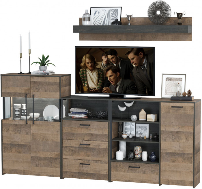 Трувор Гостиная 010, дуб гранж песочный/интра