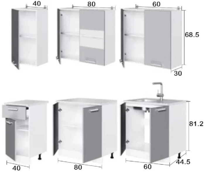 ЛДСП Кухня Рио NEW 1,8м дуб крафт