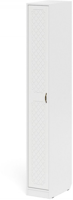 Прихожая П-6-500 Пенал, цвет белая шагрень/фасады МДФ белое дерево фрезеровка ромб, ШхГхВ 30х50х210 см., универсальная сборка