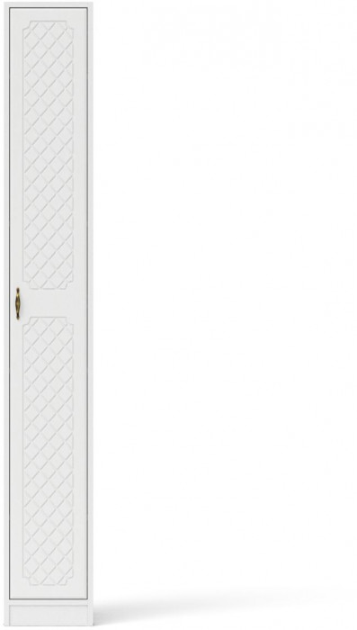 Прихожая П-6-500 Пенал, цвет белая шагрень/фасады МДФ белое дерево фрезеровка ромб, ШхГхВ 30х50х210 см., универсальная сборка