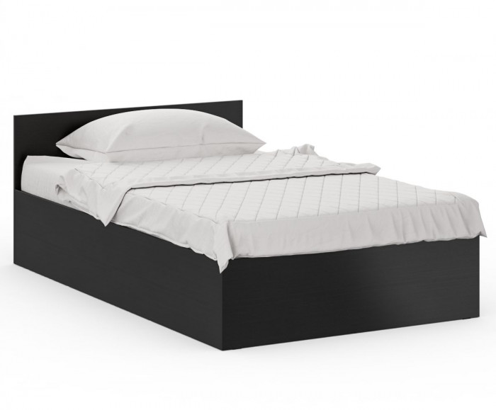 Спальня Стандарт 2-1200, цвет венге, ШхГхВ 123,5х203,5х70 + 171,2х81,2х200 см., сп.м. 1200х2000 мм., без матраса, основание есть