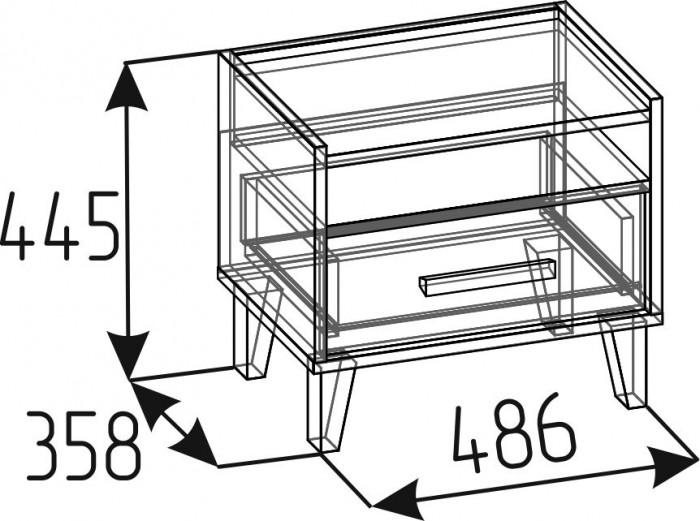 Тумба прикроватная Айрис 41, дуб