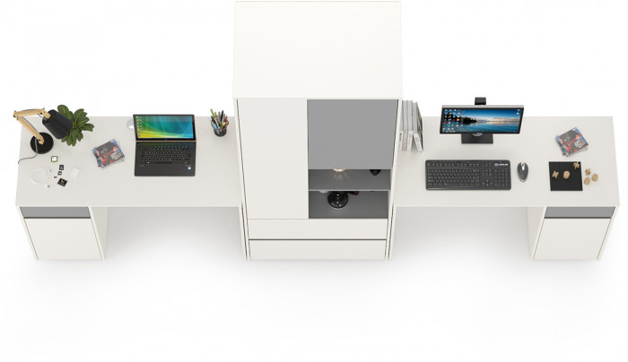 Торонто Компоновка № 17, белый шагрень/стальной серый