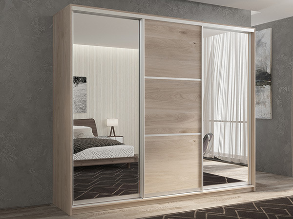 Шкаф-купе Кааппи 3 Кастелло Серый 210х45х230 см