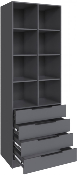 Стеллаж Мадрид (0,8) с 4 ящ. графит серый