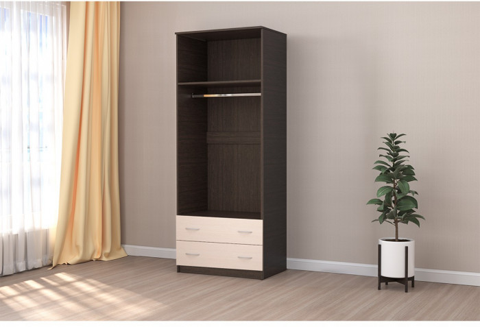 Кэт-7 Шкаф 2 створчатый (Крафт золотой / Графит)