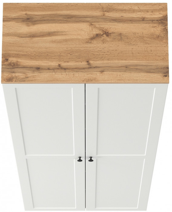 Остин 16.307 Шкаф, цвет белый шагрень/дуб крафт золотой, ШхГхВ 80х41,8х229,8 см.