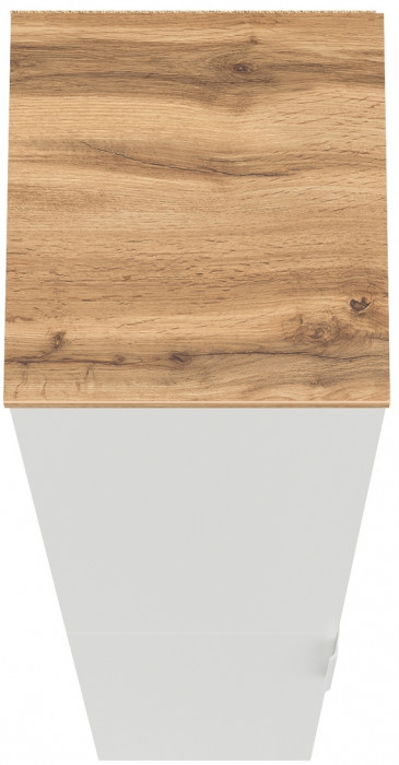 Октава 13.228 Шкаф-пенал, белый шагрень/дуб крафт золотой/фасады МДФ белый шагрень