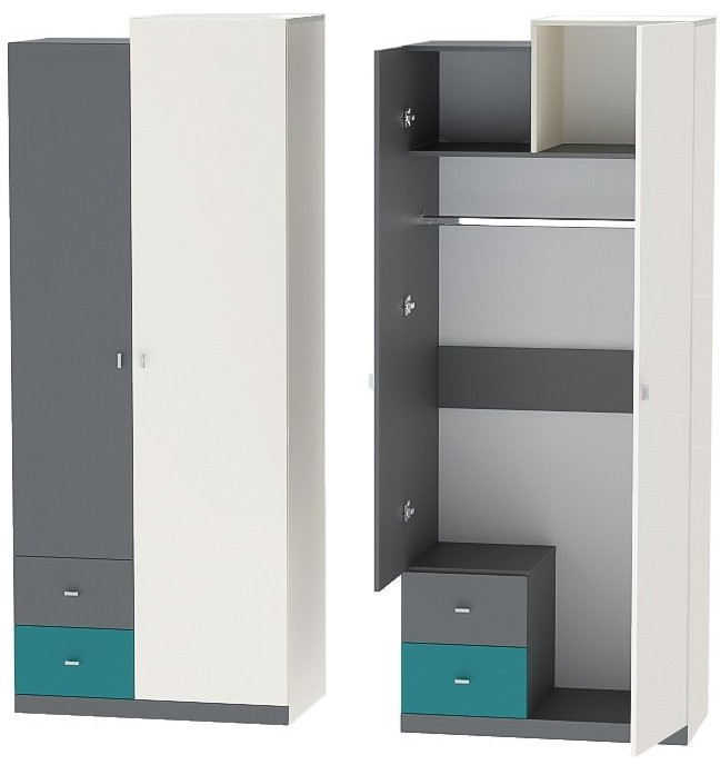 Модульная детская Клео набор 3 (Графит/Миндаль/Океан)