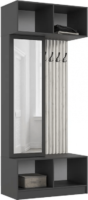 Прихожая Роджина, Графит/Дуб Крафт Белый (Дуб крафт белый/Графит)