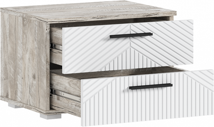 Сильвия Тумбы прикроватные 2шт, Браш Вайт/Дуб Юкон