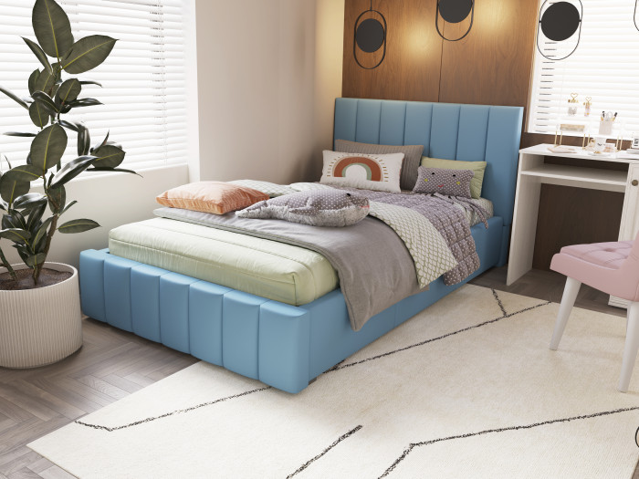 Нега Кровать интерьерная 120 светло-голубой, ортопед