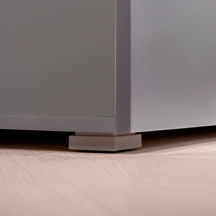 Октава 13.228 Шкаф-пенал, серый графит/дуб крафт золотой/фасады МДФ серый графит