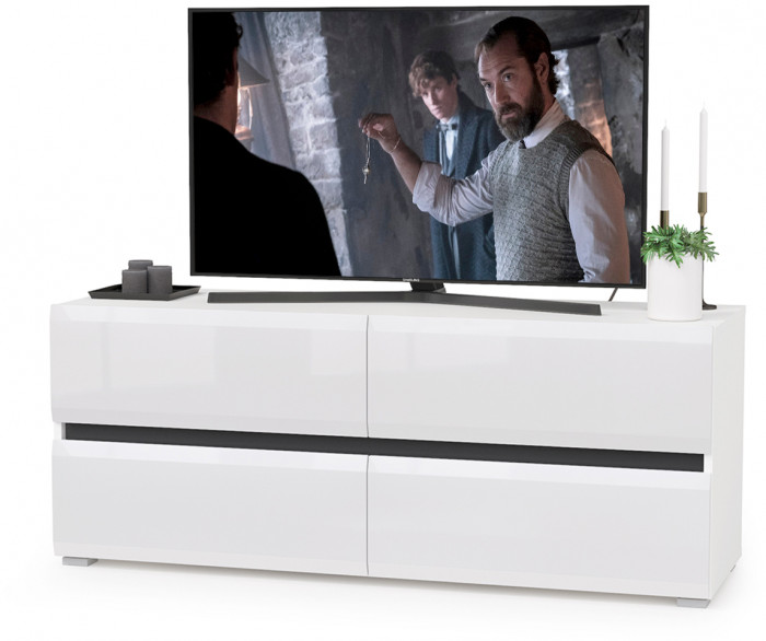 Сидней Комплектация № 011, корпус белый/чёрный/фасады МДФ белый глянец