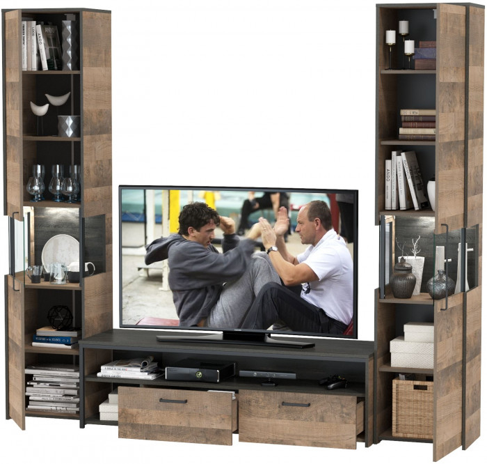 Трувор Гостиная 018, дуб гранж песочный/интра