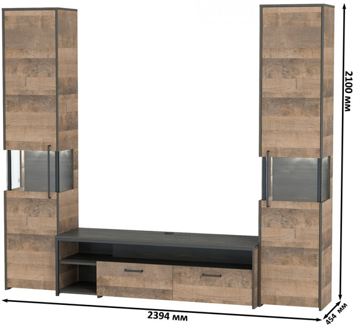 Трувор Гостиная 018, дуб гранж песочный/интра