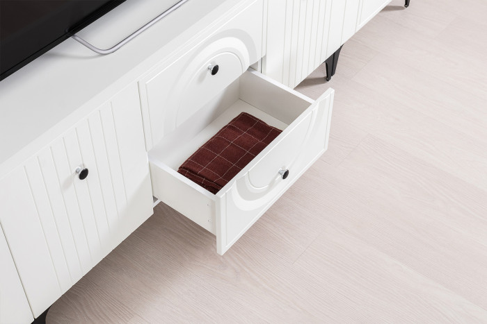 Валенсия Гостиная № 060, ЛДСП белый шагрень/МДФ белый шагрень