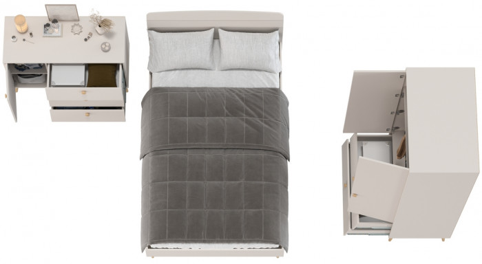 Афина Спальня 04-1200, цвет кашемир серый, сп.м. 1200х2000 мм., б/м, основание есть - фанера