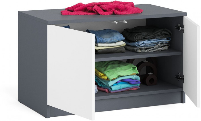 Мори Тумба/антресоль МА900.1, цвет графит/белый, ШхГхВ 90,4х50,4х54,6 см., подходит для шкафа МШ900.1