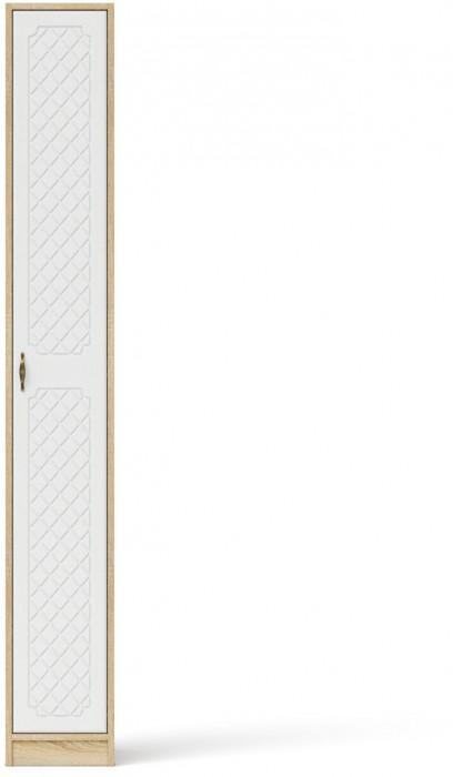 Прихожая П-6-500 Пенал, цвет дуб сонома/фасады МДФ белое дерево фрезеровка ромб, ШхГхВ 30х50х210 см., универсальная сборка