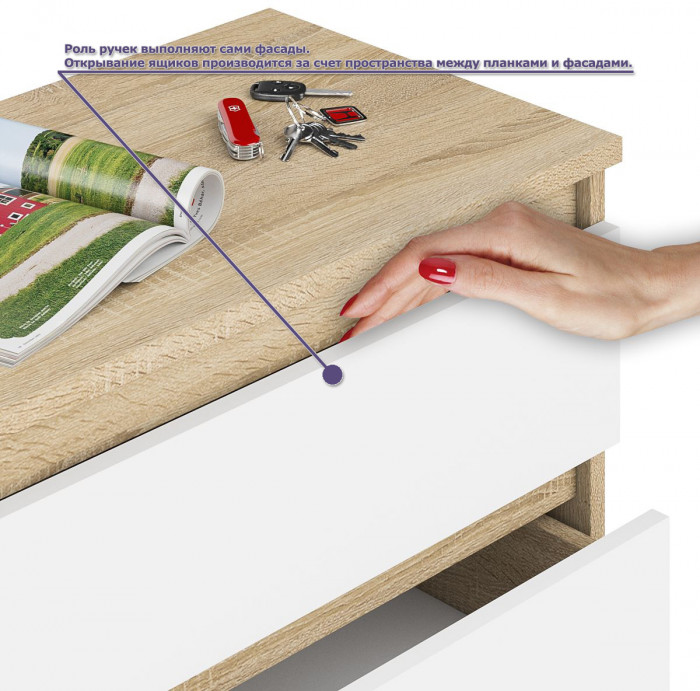 Мори компьютерный стол МС-2 + Комод МК800.1 + Полка 1200, дуб сонома/белый