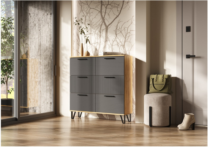 Обувница Флэш, Крафт/Браш Графит