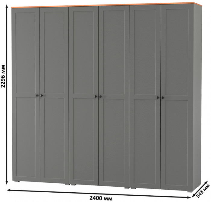 Остин 13.224 Шкаф 3 шт., цвет серый графит/дуб крафт золотой, ШхГхВ 240х54,3х229,6 см.