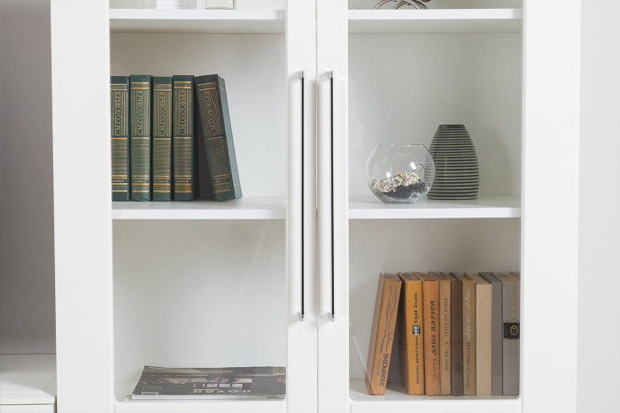 Валенсия Гостиная № 061, ЛДСП белый шагрень/МДФ белый шагрень