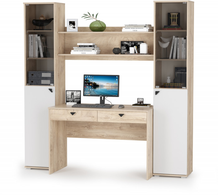 Бостон № 38, дуб эндгрейн элегантный/фасады МДФ милк рикамо софт