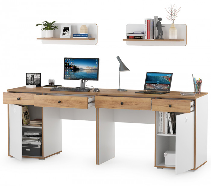 Вуди Компоновка № 01, белый премиум/дуб крафт золотой