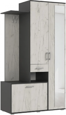 Прихожая Лира, Графит/Дуб Крафт Белый (Дуб крафт белый/Графит)