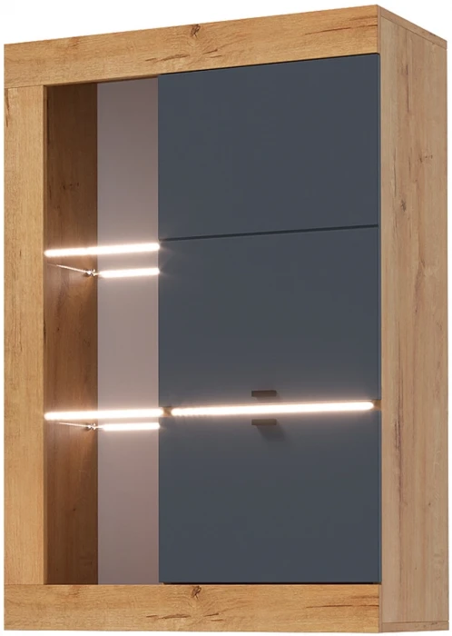 Прага Витрина универсальная ЛДСП, вотан/Графит